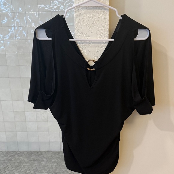 by & by Tops - by & by Elegant Black Top with Keyhole Accent